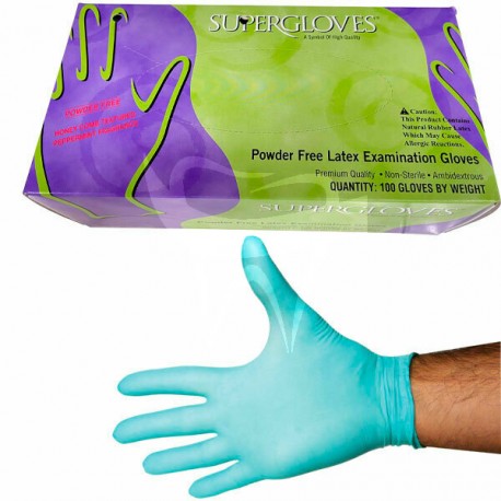 Gants en latex menthe sans poudre