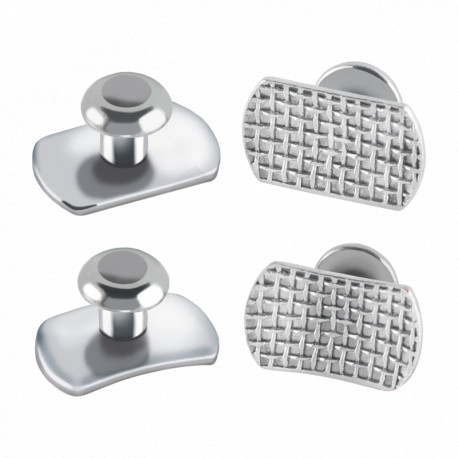 Boutons linguaux métalliques
