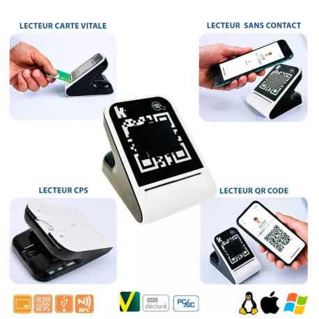 Lecteur de cartes Vitale et QR codes 4 en 1 – Kap4CV KAPELSE